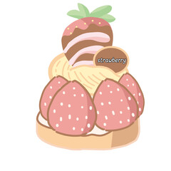 illustration of a cake with strawberry 