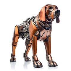 bloodhound dog mechanical robot, generative ai generated technology - obrazy, fototapety, plakaty