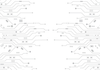 Abstract Technology Circuit board background. Grey white Abstract technology background. Digital technology with plexus background and space for your text