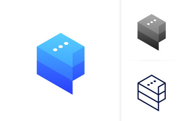 Chat Box logo. Chatting icon vector. P Chat. Speak. Bubble Chat. Talk. Consulting. Communication. Modern Minimalist Logo Design. app icon