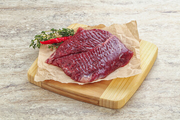 Raw beef machete steak for grill