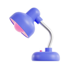 study lamp 3d render icon illustration, transparent background, library education