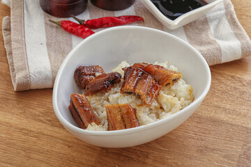 Roasred eel with steamed rice