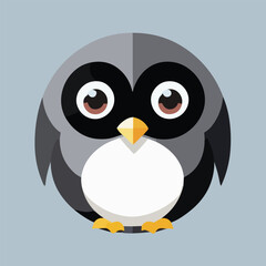 Cute vector illustration or icon of a penguin
