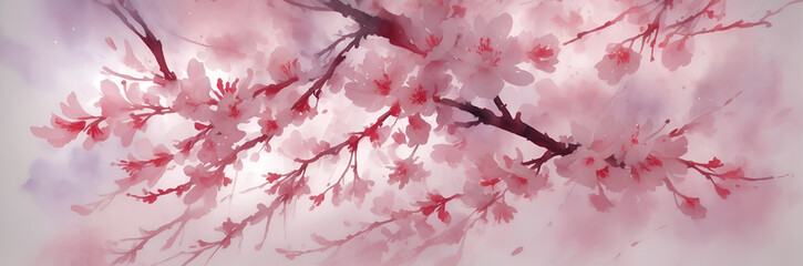 Close-up Sacura flowers. AI generated illustration