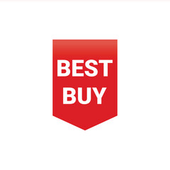 Best buy red banner design for marking the product with the best price. Vector illustration.
