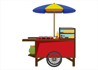 Vector Image: Indonesian traditional street food stall (Called: Lekker cake)