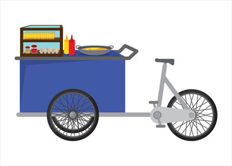 Vector Image: Indonesian traditional street food stall (Egg Roll or Telur Gulung)