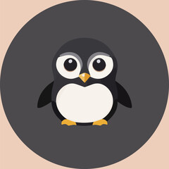 Cute vector illustration or icon of a penguin