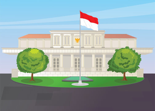 Vector Image: Indonesia State Palace, (Part of the Indonesian Presidential Palace compound), Jakarta 