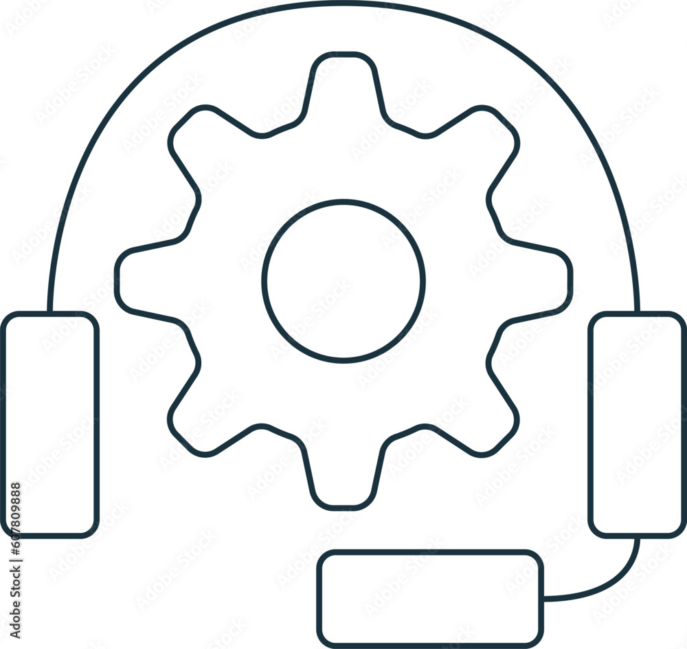 Poster tech support icon. monochrome simple sign from engineering collection. tech support icon for logo, t