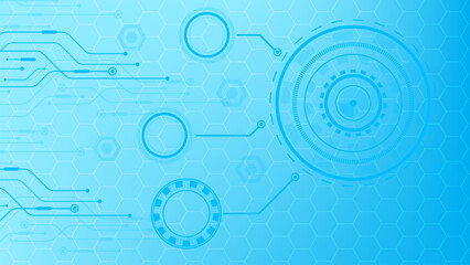 Obraz premium Technology connection digital data and big data concept. Blue Future Background. Abstract technological background with various technological elements. Structure pattern technology backdrop. Vector