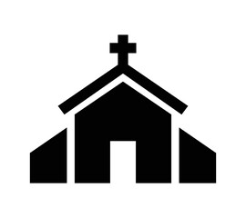 black church building icon vector design