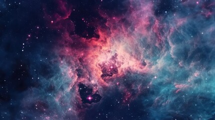 Naklejka na ściany i meble Beautiful Nebula Galaxy With Many Stars Wallpaper Generative AI