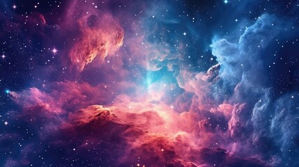 Fototapeta na wymiar Beautiful Nebula Galaxy With Many Stars Wallpaper Generative AI