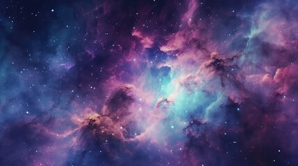 Beautiful Nebula Galaxy With Many Stars Wallpaper Generative AI
