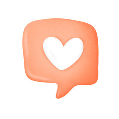 Heart in speech bubble icon. chat heart. heart icon. Like heart follow social media.