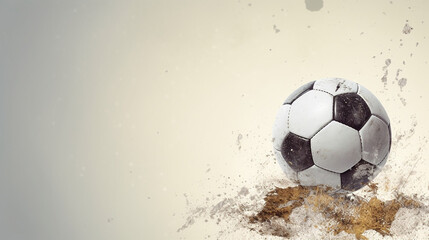 Fototapeta premium AI generative image of a realistic footbal ball with a simple background 