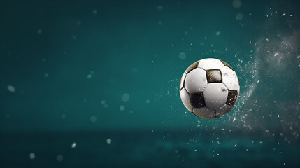 Naklejka premium AI generative image of a realistic footbal ball with a simple background 
