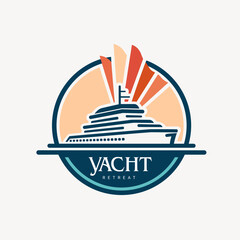 Naklejka premium Yacht retreat vector logo