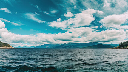 Beautiful seascape panorama. Composition of nature. Generative Ai