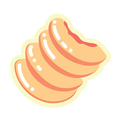 Slices of sweet ripe peach on white background