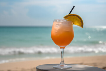 Cocktail at the beach side generative AI