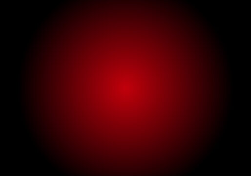 Fondo de degradado radial rojo negro. Bola roja. Luz roja