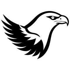 Patriotic American bald eagle, eagle logo, vector art, isolated on white background.