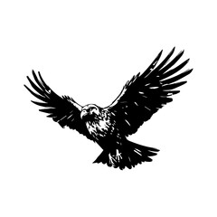 Fototapeta premium Hunting flying majestic falcon, vector art, logo, isolated on white background.