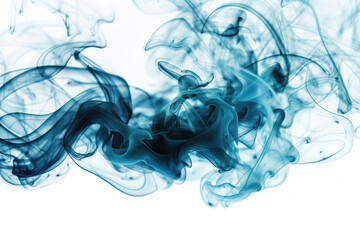 Blue Smoke On White Background. Generative AI