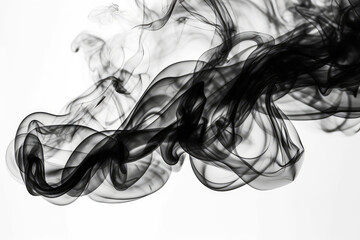 Black Smoke On White Background. Generative AI