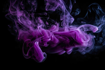 Obraz premium Purple Smoke On Black Background. Generative AI