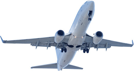 着陸態勢に入る飛行機