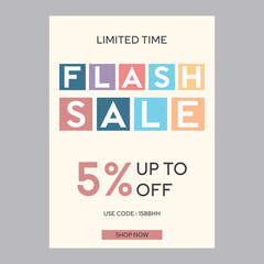 Limited time flash sale 5% off discount promotion poster