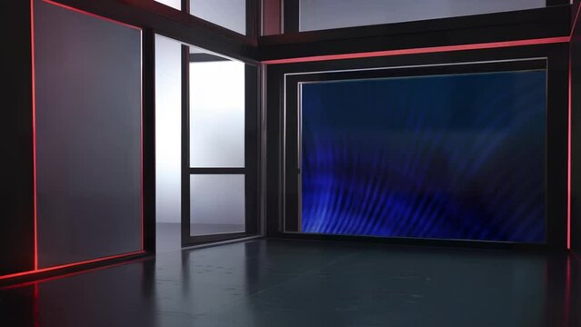 Modern TV Studio Presentation: 3D Virtual Set Background Loop