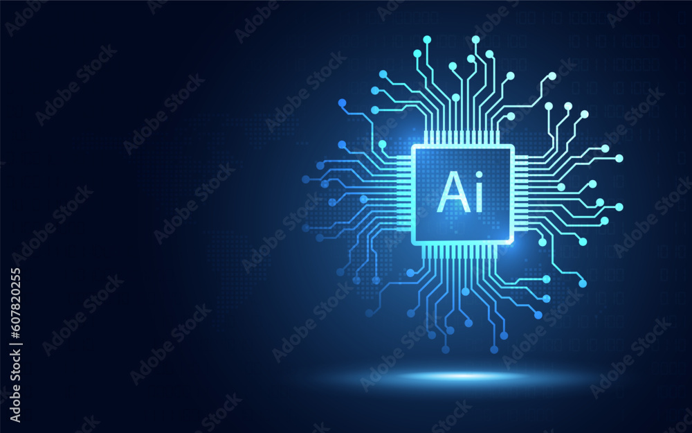 Aufkleber futuristic artificial intelligence ai power digital transformation abstract technology background. i