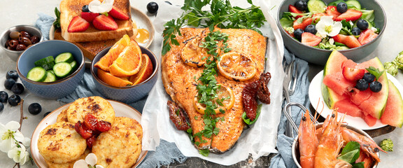 Concept of healthy summer lunch or dinner.