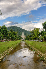 Majestic Petropolis Cathedral overlooking serene river