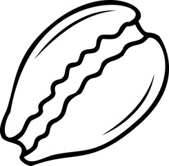Line art shell illustration. Contour illustration with black thin line