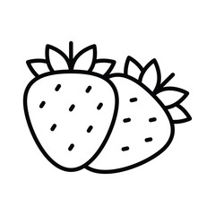An amazing icon of strawberry, healthy and organic food full of vitamins