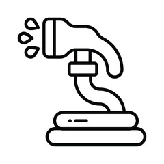 An editable icon of garden hose, water pipe vector, garden equipment