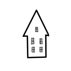 castle Halloween hand drawn doodle