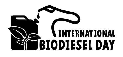 International biodiesel day. Cartoon gasoline, jerrycan with handle. Canisters or jerry can symbol. Fuel tank for transporting and storing petrol. Can jerrycan, canister, Motor oil. Gas pump nozzle.