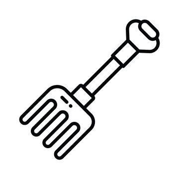 Check this beautifully designed vector of gardening tool, icon of farming fork