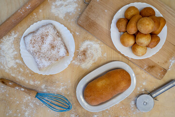 Top down group food photo