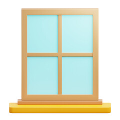 3d window illustration with transparent background