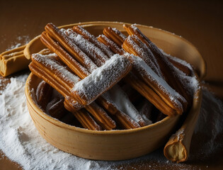 Indulge in the Delight of Churros - Disfruta del Placer de los Churros (generated with AI)