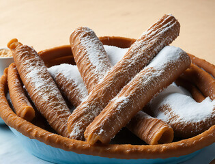 Indulge in the Delight of Churros - Disfruta del Placer de los Churros (generated with AI)