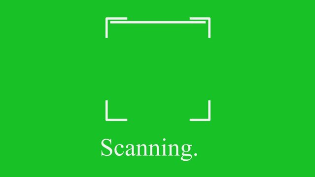 Barcode scanner, QR code. Isolated on green background motion graphic effects.